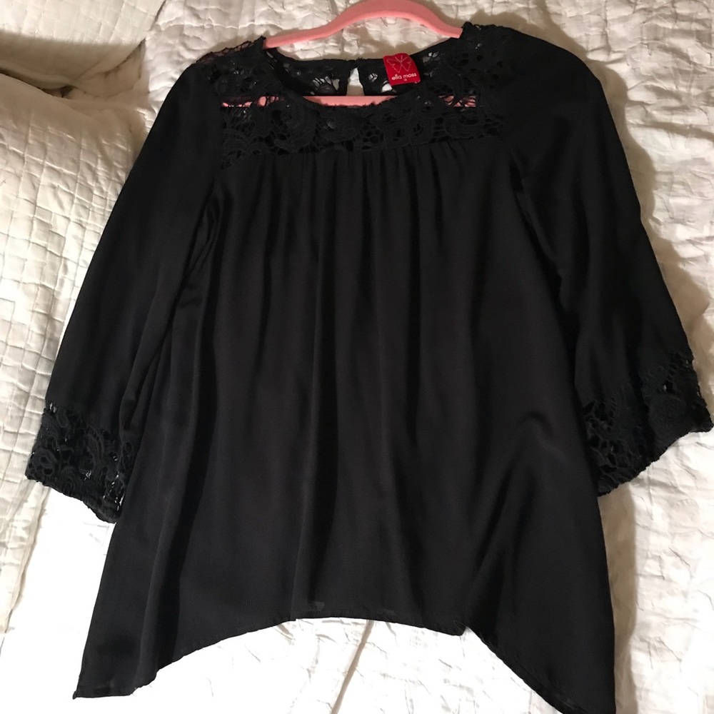 Ella Moss Girls Black Flowy Top